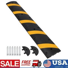 1PC 6ft Heavy Duty Rubber Speed Bump Cable Protector Ramp Stream Hump Driveway