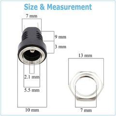 10PC Male Barrel Jack Plug Female Socket Panel Mount DC 12V Power Connectors