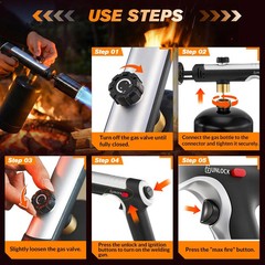 Saker Propane Torch,3272°F High Heat Adjustable Flame Thrower Gun with Safety Lo