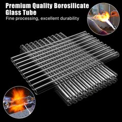 20 Pieces 8 Inches Long Clear Glass Tubes for 8 inches x 0.5 inches,