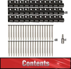 Start Clips – Universal Hidden Fasteners for Composite Decking (36 Pack, Black)