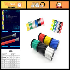 18 AWG Silicone Hook-Up Wire Kit – 50ft Spool, 6 Colors, Flexible Tinned Copper