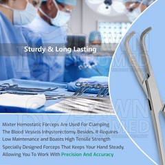 6 Pcs 9” Mixter Forceps Hemostatic Clamps Surgical Instruments German Grade
