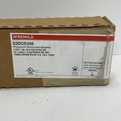 Legrand Wiremold S20GB306 Plugmold Multi-Outlet Power Strip 6 Receptacles 3’ 15A