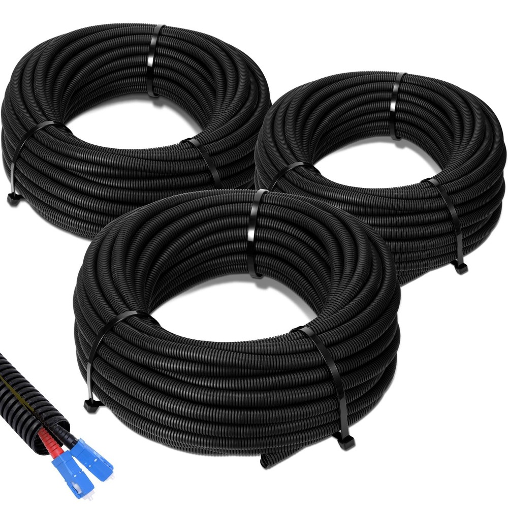 Sasylvia 1/4″, 1/2″, 3/8″ x 25 Ft Split Wire X 25 ft, Black