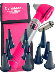 NEW MINI OTOSCOPE FIBER OPTIC MEDICAL DIAGNOSTIC EXAMINATION CE APPROVED-PINK