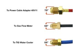 WP20 250 Amp Water Cooled TIG Torch with 25FT 3-Piece Cable with Dinse 35-70