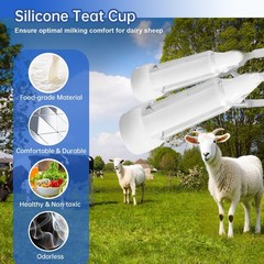 3L Goat Electric Milking Machine with 2 Teat Cups,Steel Buckets for Goats