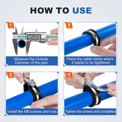 20 pcs 5/16 Inch Stainless Steel Cable Clamps, Rubber Coated Cushioned Insulated