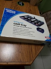 Office Depot Locking Cover Cash Tray 2.25″ x 15 7/8 x 11.25″ New In Box