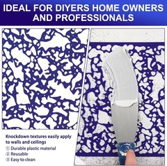 3 Pieces Knockdown Texture Spray Stencil Drywall Repair as the picture shown