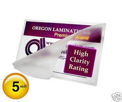 [500] 5 Mil Hot Laminating Pouches for 15-Up Cards 2-3/8 X 3-1/4 Clear