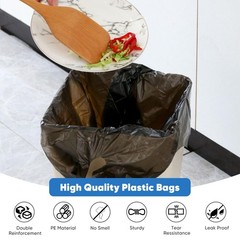 Black Plastic Grocery Bags, 100 Pack, 11.5’x 6.5″ x 21′, 22 Pound Capacity, H…