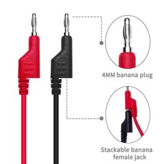 5/10/15PCS 4mm 3.3FT Stackable Banana Plug To Test Wire Hook Clip Test Leads NEW