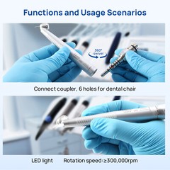 COXO Dental Surgical Handpiece 45° Angle Fit KaVo Fiber Optic 6 Hole Coupler