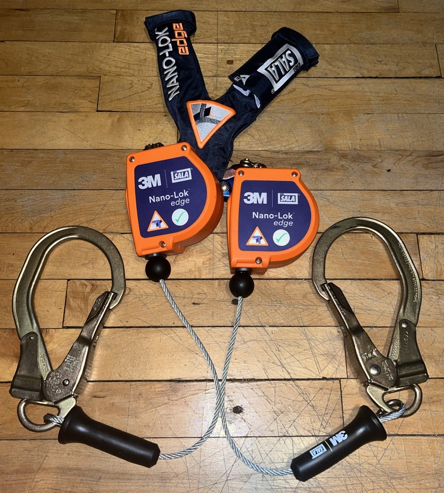 3M DBI-SALA Nano-Lok Edge, Twin-Leg, Self Retracting Lifeline 3500277 Good Cond.