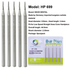 Wave Dental Surgical Burs For Straight Handpiece Taper Fissure Carbide HP 44.5mm