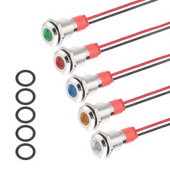 5Pcs 10mm( 3/8″) Indicator Light12V-24V AC/DC 20mA for Boat Car5 Colors