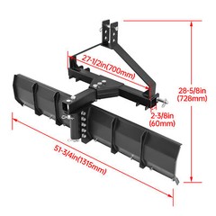 3 Point 52″ Width Rear Grading Blade Scraper Blade fits Category 0 1 Tractor