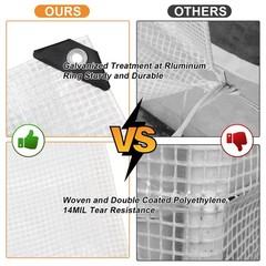 16 Mil Greenhouse Cover,Clear Plastic Tarps Heavy Duty Waterproof 10x20FT,UV …