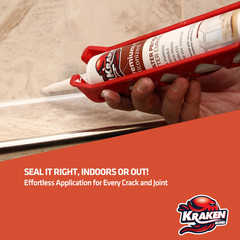 Kraken Bond Paintable Caulk White ( 24×10.1 fl. oz.) 24 Pack