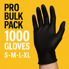 Advance Black Nitrile Exam Gloves Latex Free Bulk 1000ct 5 Mil Powder Free Glove