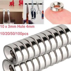 10-100Pcs Strong Countersunk Ring Magnets 10*3mm 4mm Hole Rare Earth Neodymium