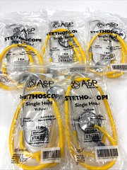 5 ASP Medical STA220 Aluminum Single-Head Light Weight Stethoscopes Yellow