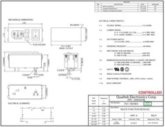 Qualtek IEC Power Jack Switch Input Module Fused Panel Mount IEC320 120v 250v 6A