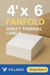 500 4×6 Fanfold Direct Thermal Shipping Labels for Zebra and Rollo Printers