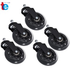 NEW 5Pcs Office Chair Caster Rubber Swivel Wheels Replacement Heavy Duty 3 inch
