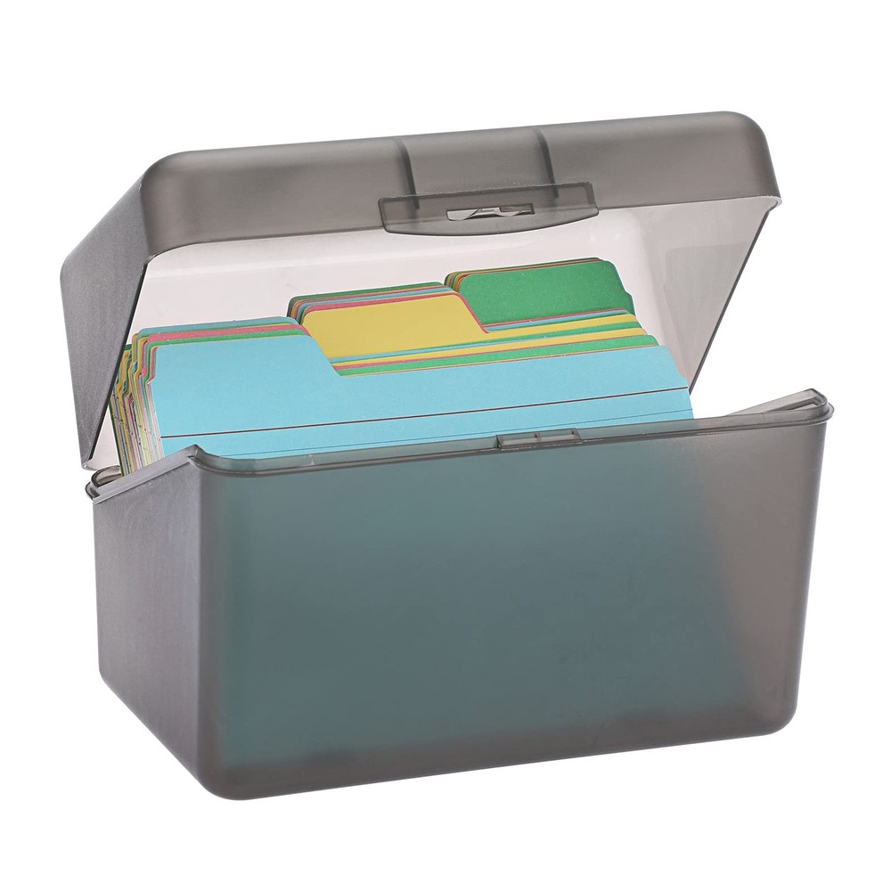 BTSKY 1 Pack 4 x 6 inch Index Card Box-Index 4X6 Inch-1 Pack, Grey