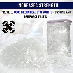 1 Pound – 1/2″ Chopped Glass Fiber Strands – 100% E-Glass Fiber