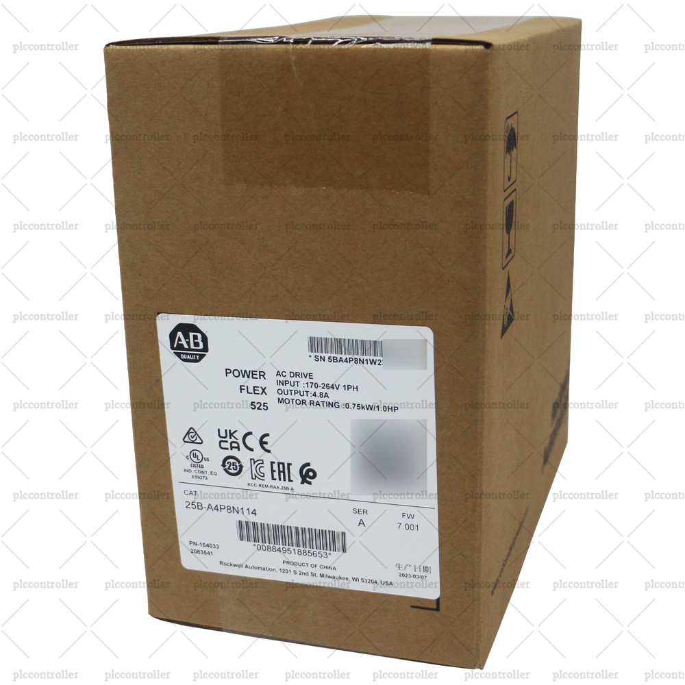 New Allen Bradley 25B-A4P8N114 PowerFlex 525 0.75kW (1Hp) AC Drive