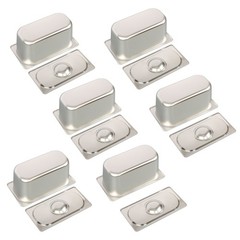 6 Pack 6″ Deep Hotel Pans Steam Table Pan Stainless Steel 1/3 Size with Lid