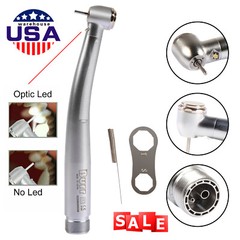 Dental Fiber Optic LED E-generator High Speed Handpiece Turbine 2 Holes Burr