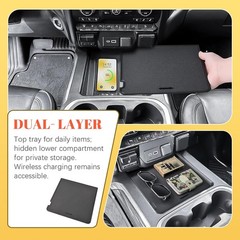 Truck Center Console Cover Hidden Tray Compatible with 2019-2022 Chevy Silverado