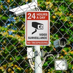 24 Hours Video Surveillance Plastic Sign 10″x7″ Black/Red on White