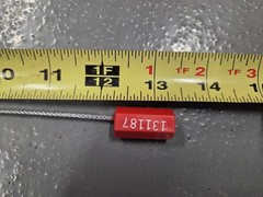 100 Pcs Red Steel Security Cable Seals Numbered Tamper Proof Tags Pull-Tite