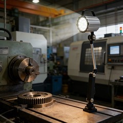 18W IP67 LED Machine Tool Work Light, Adjustable Long Arm Workshop Lamp, 110V US