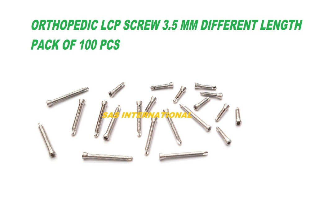 Orthopedic 3.5MM LCP Locking Screws Self Tapping different Lengths 100 PCS