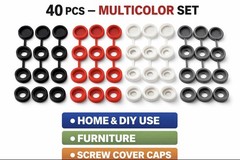 40 PCS Snap-On Screw Cover Caps – 4 Colors | Furniture, Cabinets, DIY