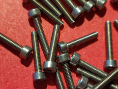 6 thumb screws bolts, metal, hex drive, 2 mm metric, 16-17 mm long