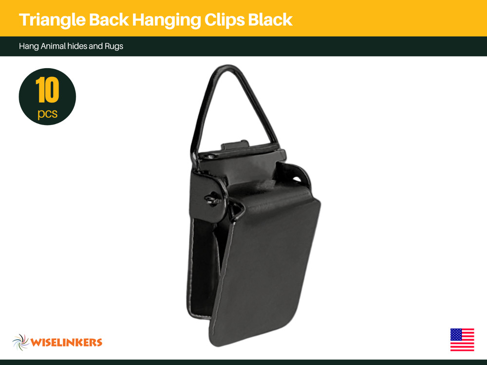Triangle Back Hanging Clips Black Pack of 10 WISELINKERS