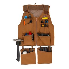 BUCKET BOSS 14-Pocket Canvas Tool Work Apron (Small/Medium)