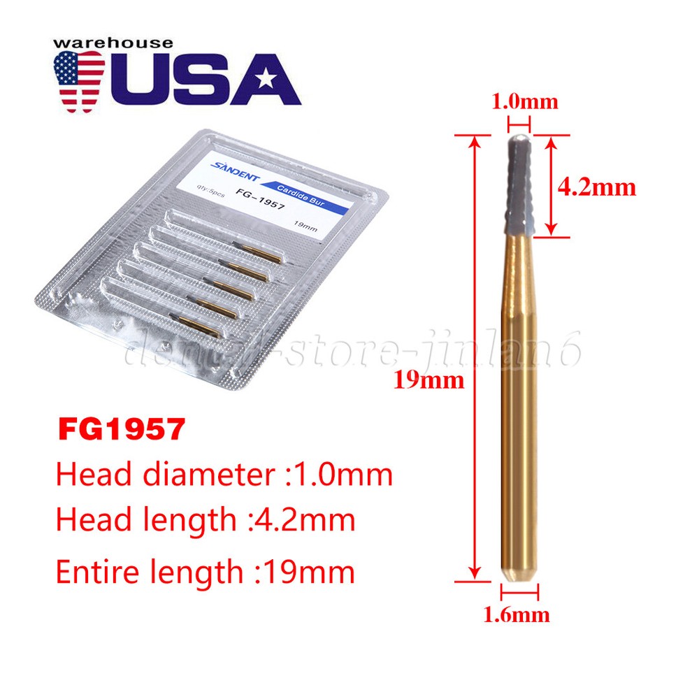 Dental Burs Tapered Fissure Head Carbide Bur FG Metal Cutting High Speed