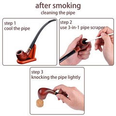 Joyoldelf Rosewood Churchwarden Tobacco Pipe – Complete Starter Set