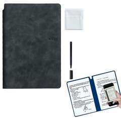 YIKANGHENG Wipeable Notebook with a Pen and Rag, 9 Inch x 5.8 Black