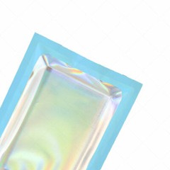 Multi-Size Double-sided Blue Glossy Foil Mylar Flat Zip Lock Bag w/Front Window