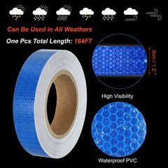 Reflective Tape 1.2″x82 Ft Waterproof Reflective Warning Tape Blue